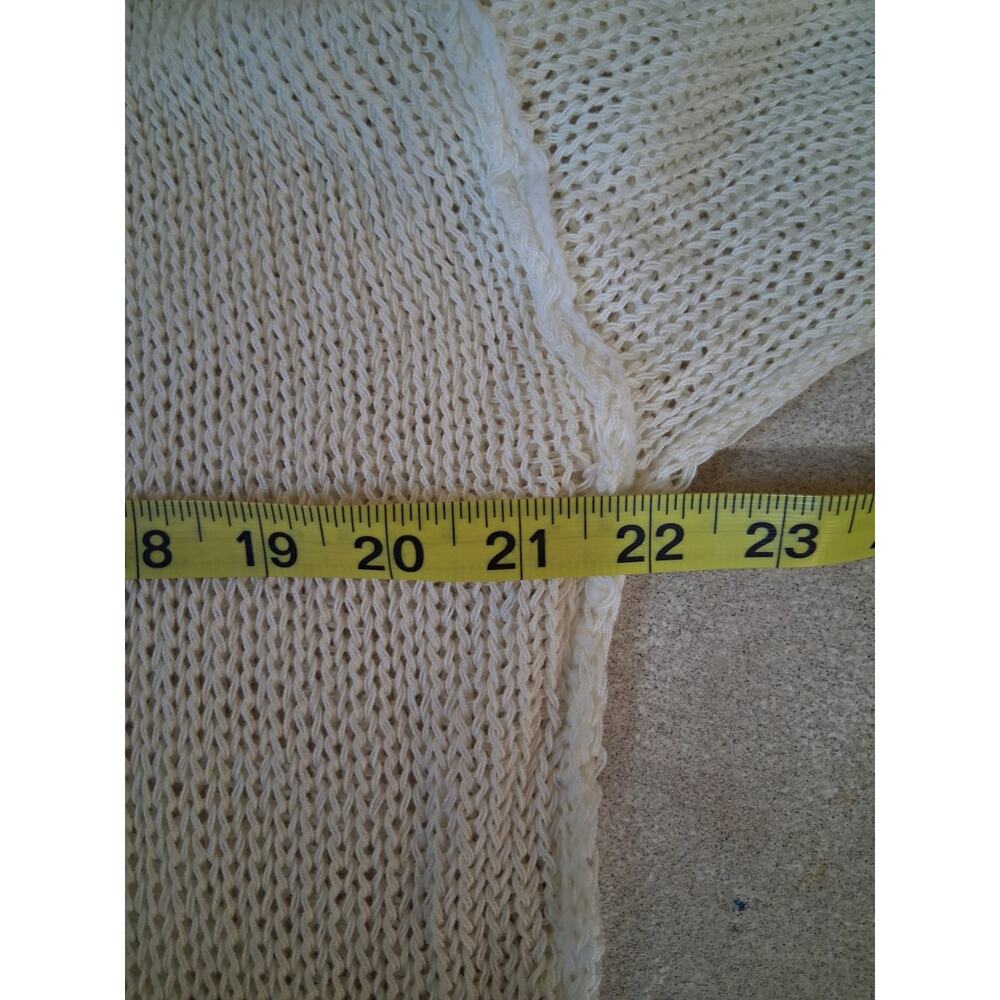 Pol Shirt Medium Cream Open Knit Top Lagenlook Relaxed Bohemian Casual Festival - Picture 9 of 12